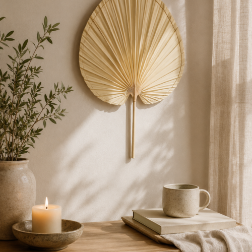 Abanico Decorativo Laos Natural 42x30 cm