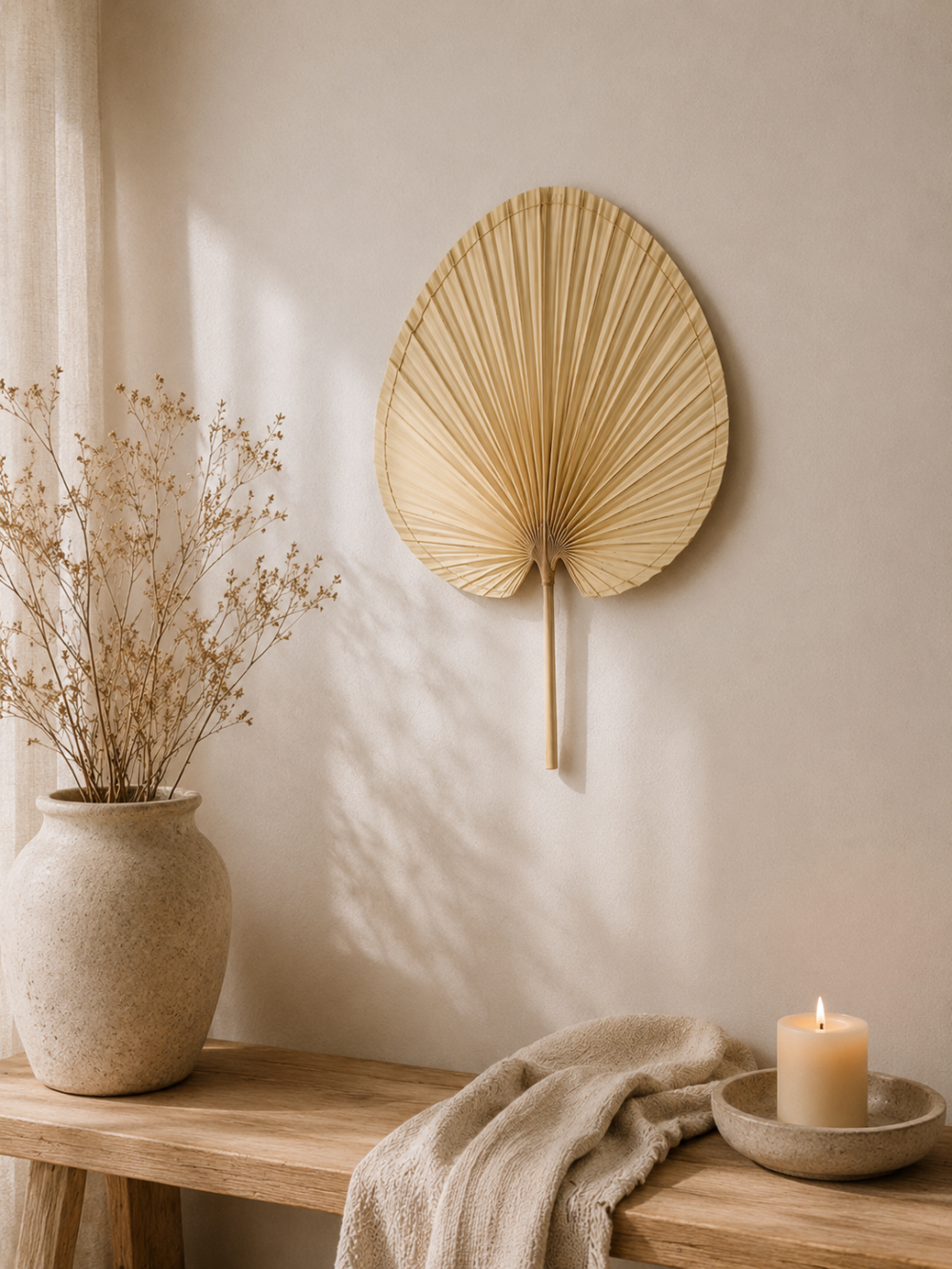 Abanico Decorativo Laos Natural 42x30 cm