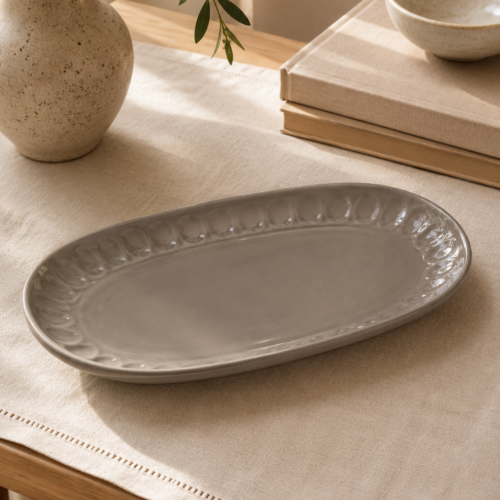 Bandeja Grey Cerámica 30x19 cm