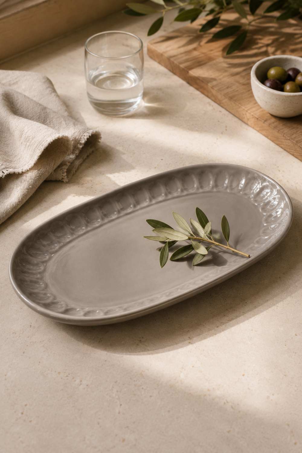 Bandeja Grey Cerámica 30x19 cm