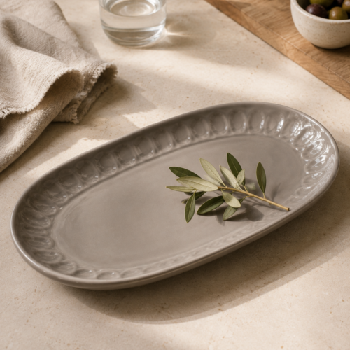 Bandeja Grey Cerámica 30x19 cm
