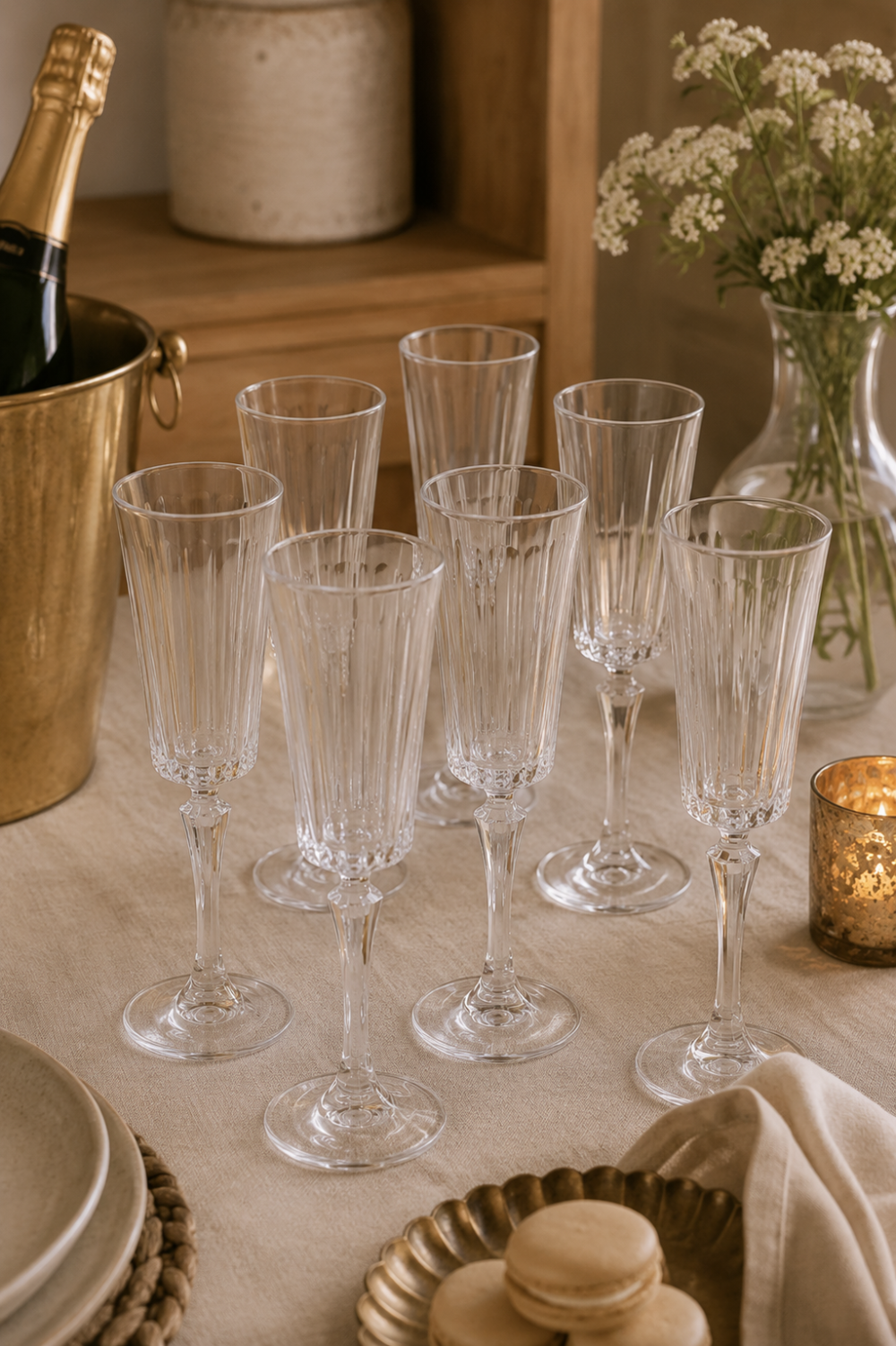 Set x6 Copas de Champagne Rayitas 180 ml
