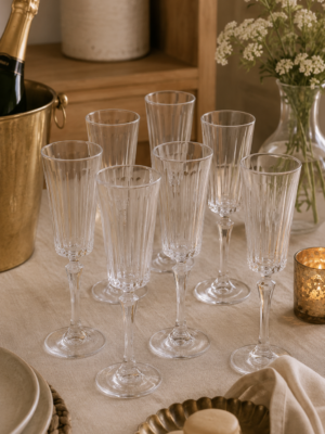 Set x6 Copas de Champagne Rayitas 180 ml