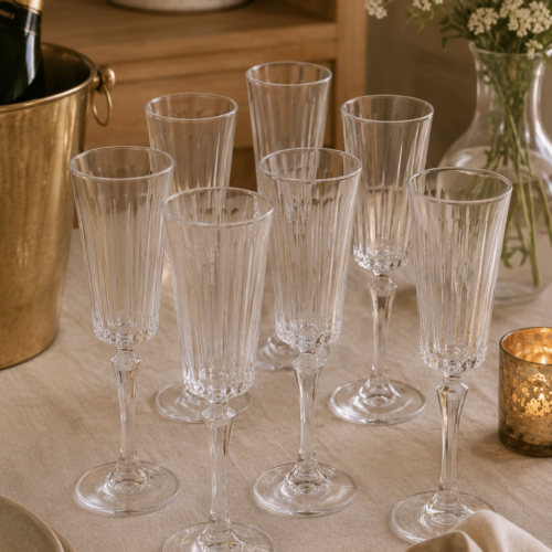 Set x6 Copas de Champagne Rayitas 180 ml