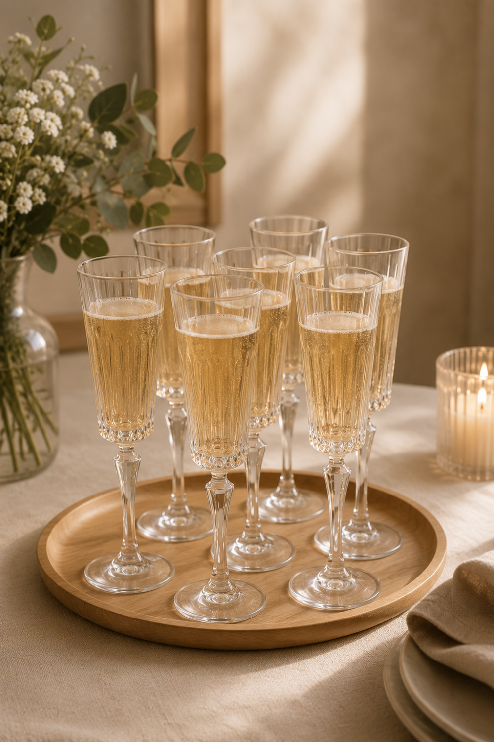 Set x6 Copas de Champagne Rayitas 180 ml
