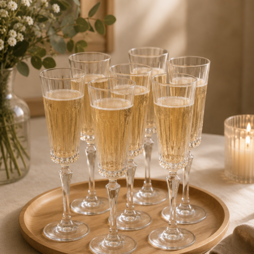 Set x6 Copas de Champagne Rayitas 180 ml