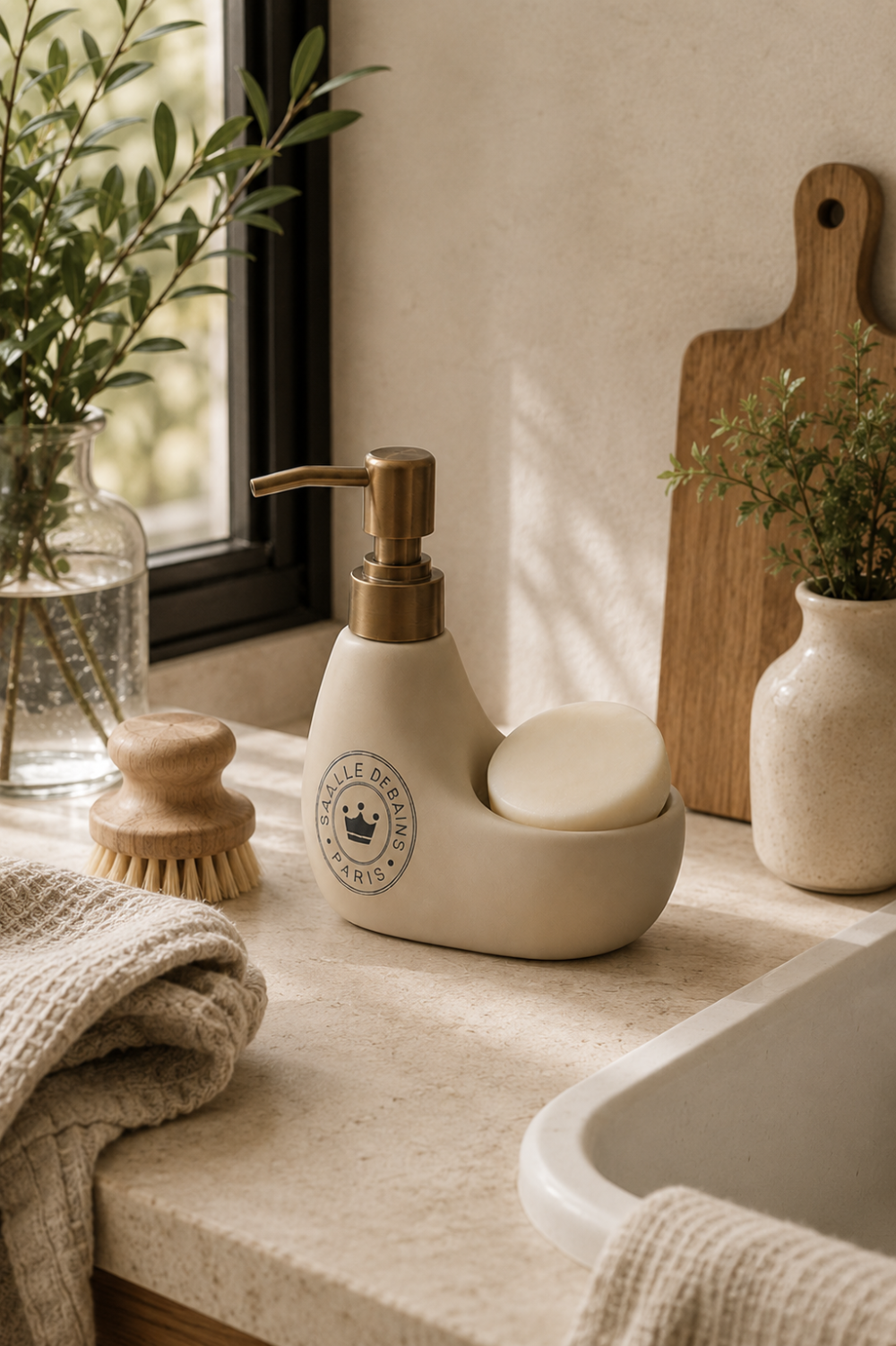 Dispenser de Jabón París Beige con Esponja