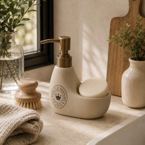 Dispenser de Jabón París Beige con Esponja