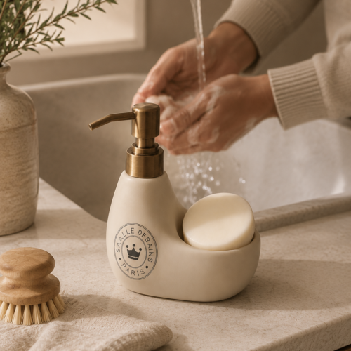 Dispenser de Jabón París Beige con Esponja