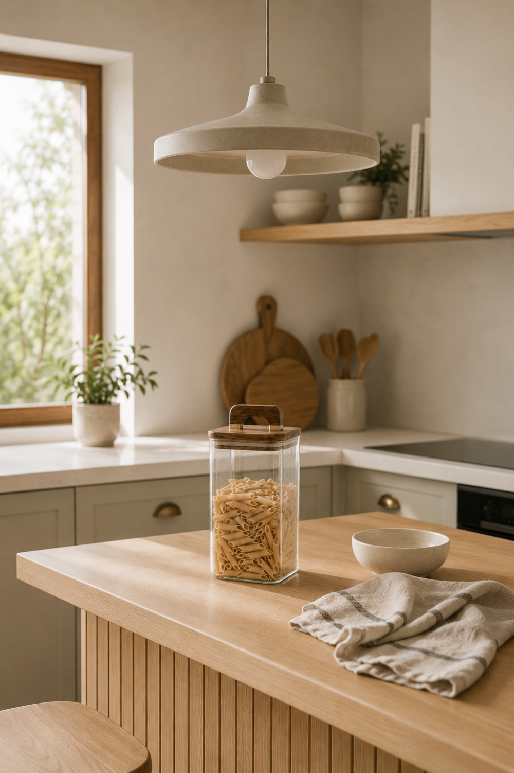 Frasco Hermético de Vidrio con Tapa de Madera 1100 ml