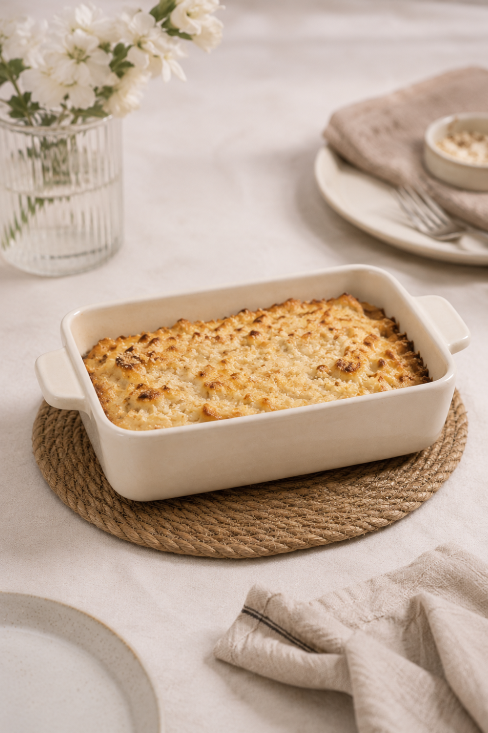 Fuente rectangular crema 21.5*13*5